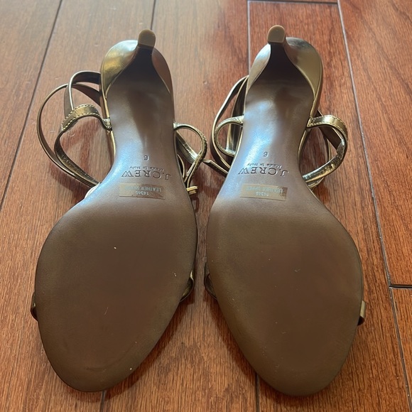 NWT J Crew Antique Gold Heels - Picture 3 of 6